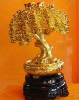 金色招財，聚寶生輝——西安高檔金色招財樹桌擺批發指南